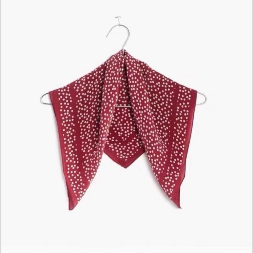 Madewell Bandana Silk Scarf Red Polka Dot